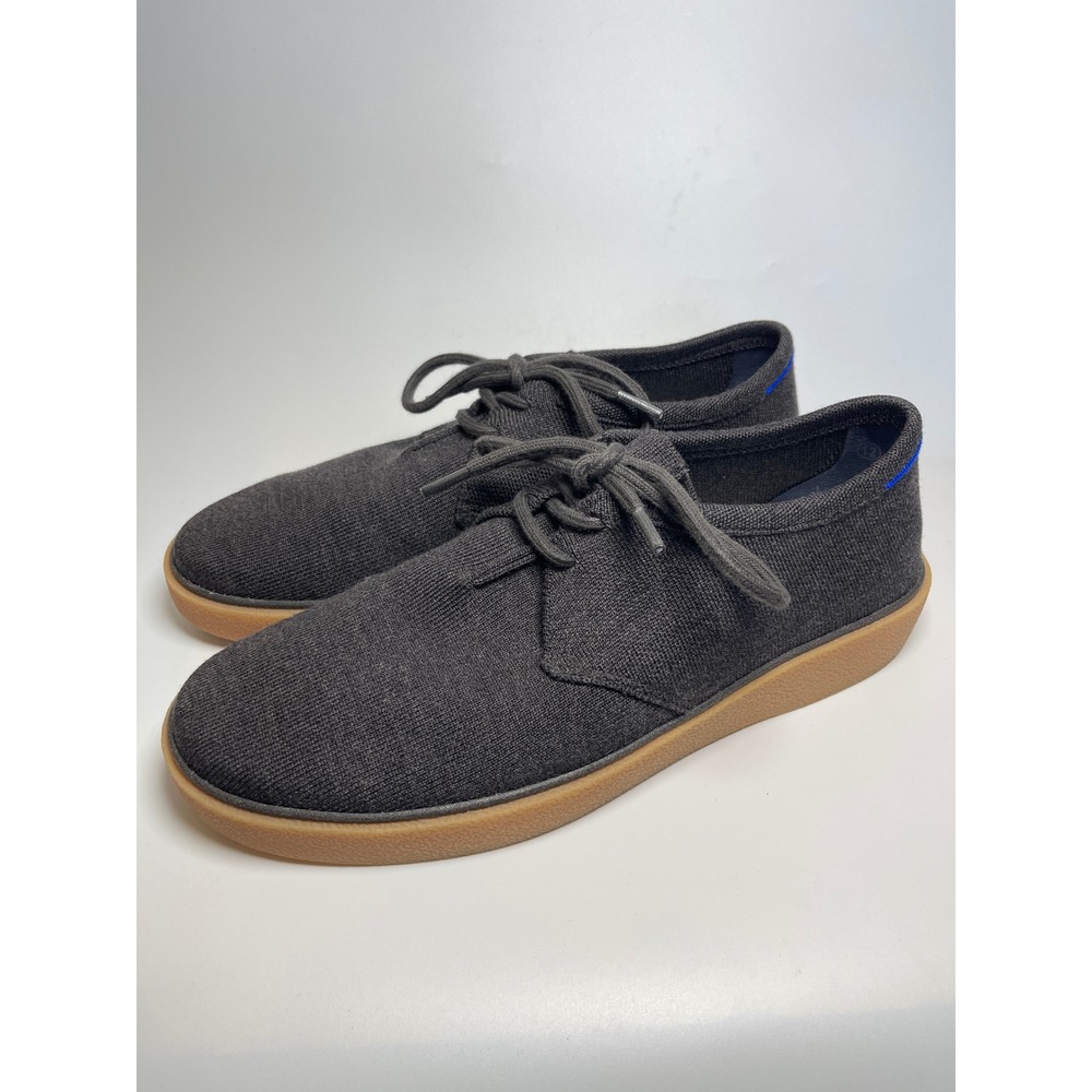 Rothy's The Monty Lace Up Knit Sneaker Charcoal Grey Shoes Mens 12 Preppy